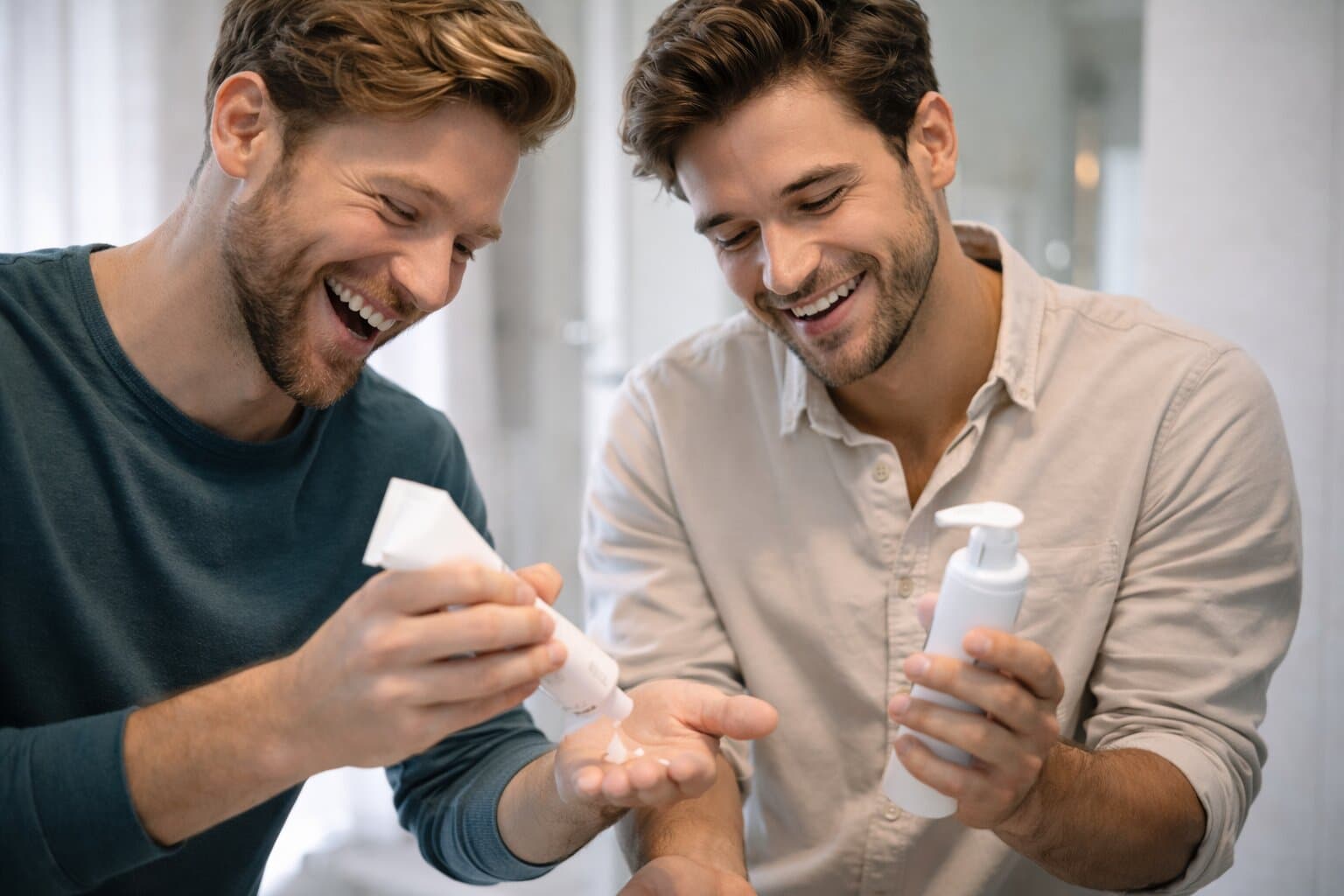 Man cosmetics routine